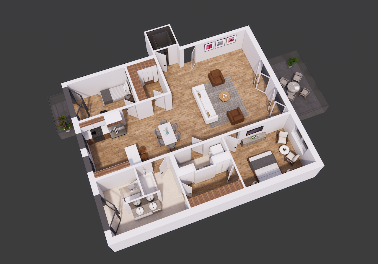 3D Grundriss der Wohnung