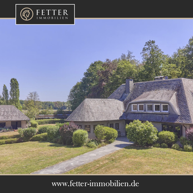 Reitanlage in NRW Nähe Münster zu verkaufen – Modernes Landhaus, Reithalle, Springplatz und Boxen für 33 Pferde!